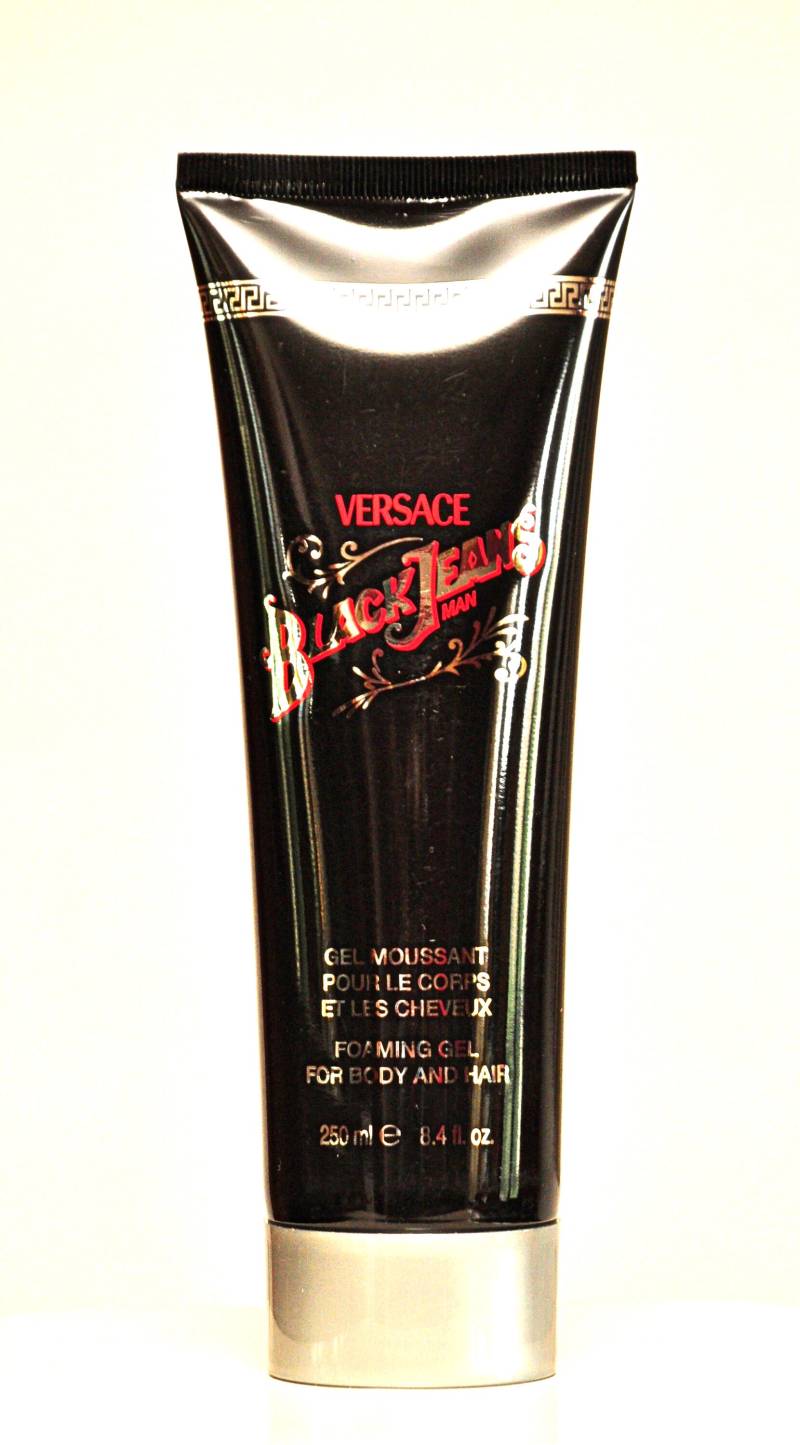 Versace Black Jeans Man Gel Moussant Für Körper Und Haare, 250 Ml, Selten, Vintage, 1997 von Etsy - YourVintagePerfume