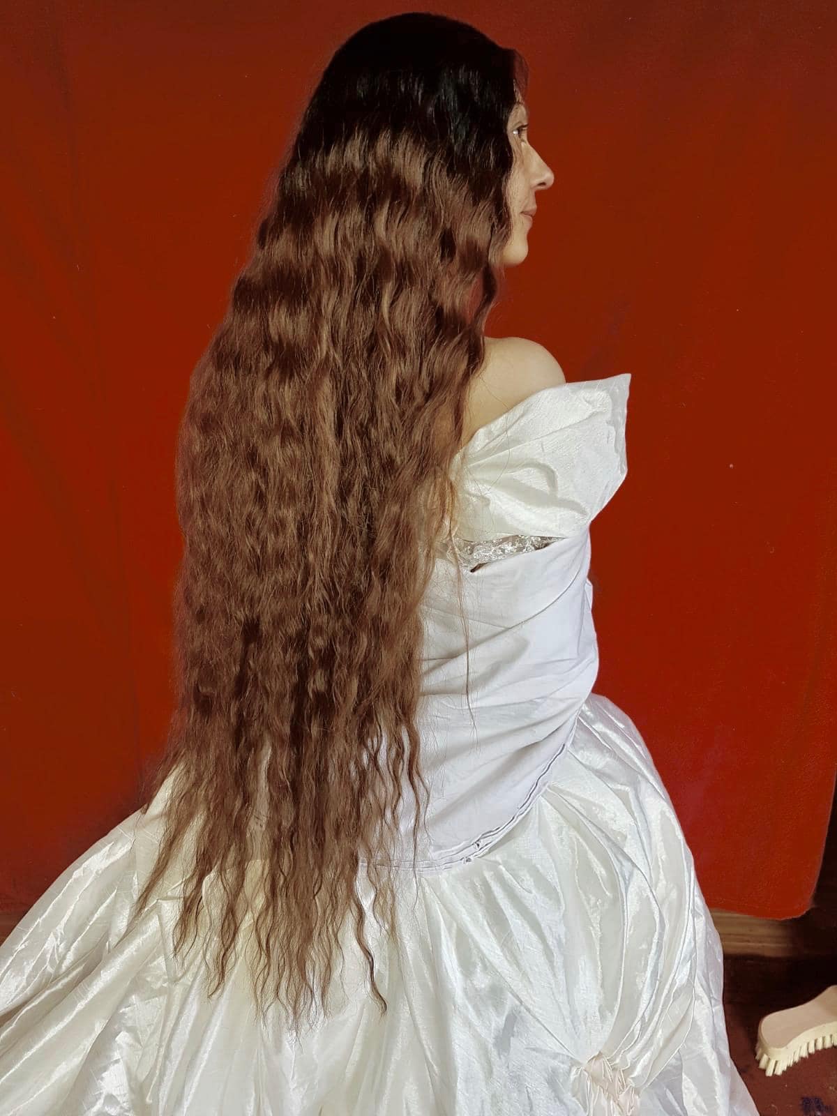 Megalange Sisi Sissi Perücke 100 cm Mittelscheitel Hellbraun Wellig Locken Gewellt von Etsy - ZOPFKRONENLIESL