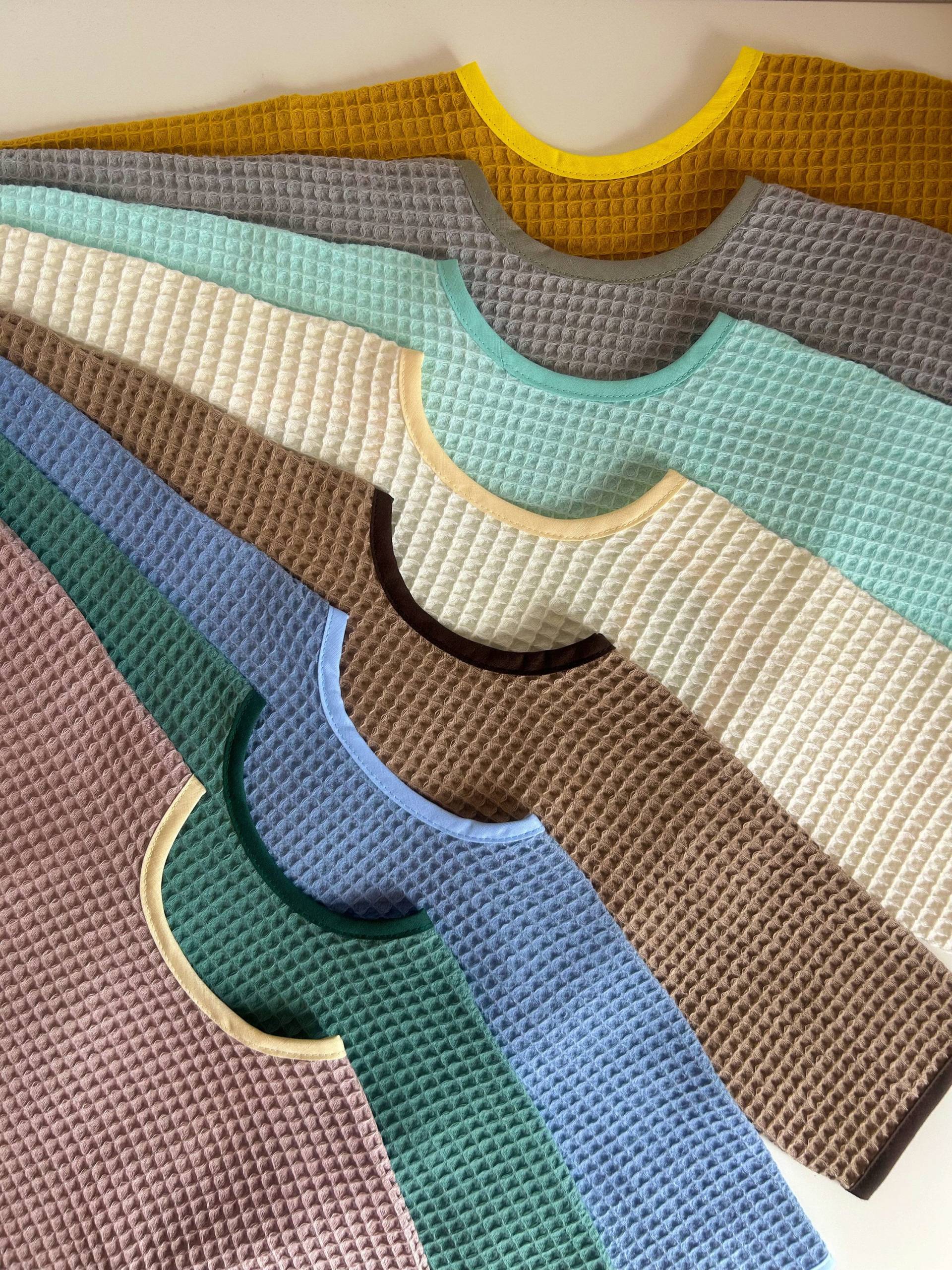 Langarm-Lätzchen -Waffelstoff- Kleine & Große Größe - Sehr Saugfähige Lätzchen von Etsy - Zababu