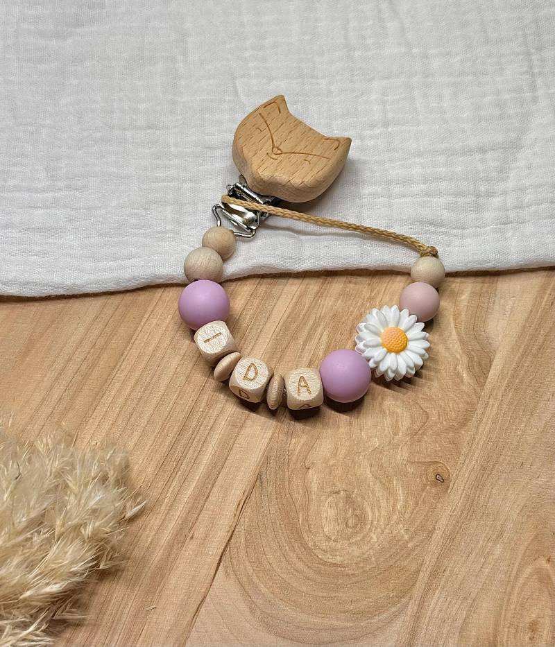 Schnullerkette Blume | Namen Personalisiert| Baby Mädchen Jungen Geschenk Geburt Taufe Blumen Schmetterlinge |Bunt von Etsy - ZartuZauberhaft