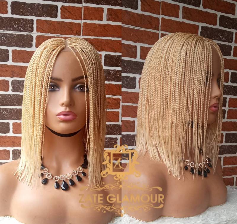 Versandfertig Micro Twist, Geflochtene Perücke, Stumpf Geschnittene Leichte Kurze Perücke von Etsy - Zateglamourhair