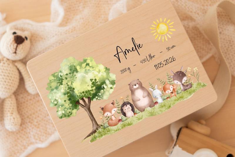 Personalisierte Baby Erinnerungsbox Holz | Personalized Memory Box Taufgeschenk Woodland Keepsake Personalisierte Baby Erinnerungsbox Holz | Personalized Memory Box Taufgeschenk Woodland Keepsake von Etsy - ZauberPrintDesign