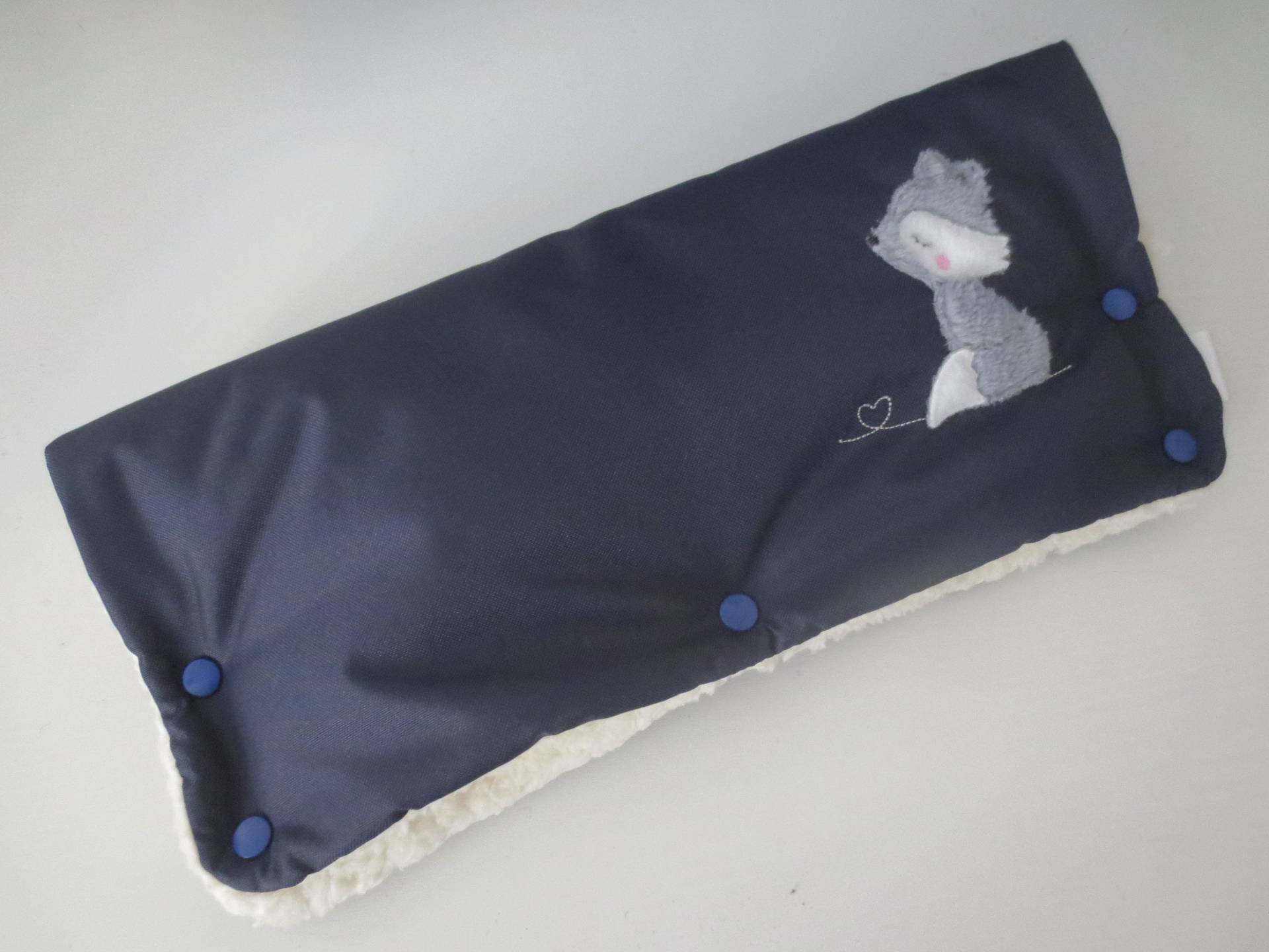 Kinderwagenmuff Wasserabweisend Handwärmer Muff Dunkelblau "Fuchs" von Etsy - ZauberwerkemitHerz