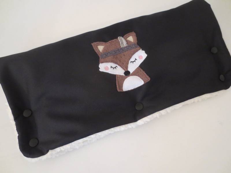 Kinderwagenmuff Wasserabweisend Handwärmer Muff Schwarz "Fuchs" Kinderwagenmuff Wasserabweisend Handwärmer Muff Schwarz "Fuchs" von Etsy - ZauberwerkemitHerz