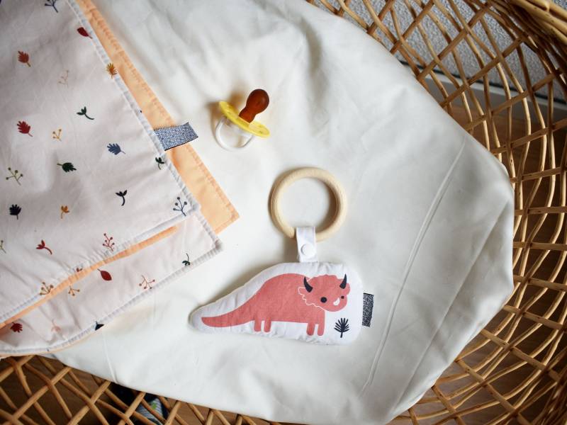 Mordedor Dinossauro Rosa | Anel De Dentição Em Madeira C/ Dinossauro Sensorial Tecido Pano von Etsy - Zezling