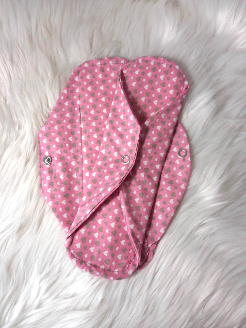 Binden Im 3Er Set Mit Oder Ohne Pu Schicht Herzen Rosa Taupe Zero Waste von Etsy - ZippisNaehatelier