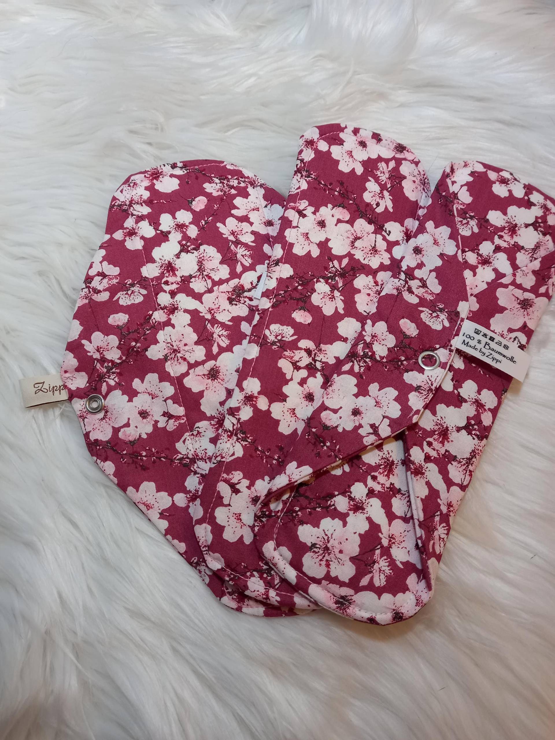 Binden Im 3Er Set Mit Oder Ohne Pu Schicht Kirschblüten Rosa Zero Waste von Etsy - ZippisNaehatelier