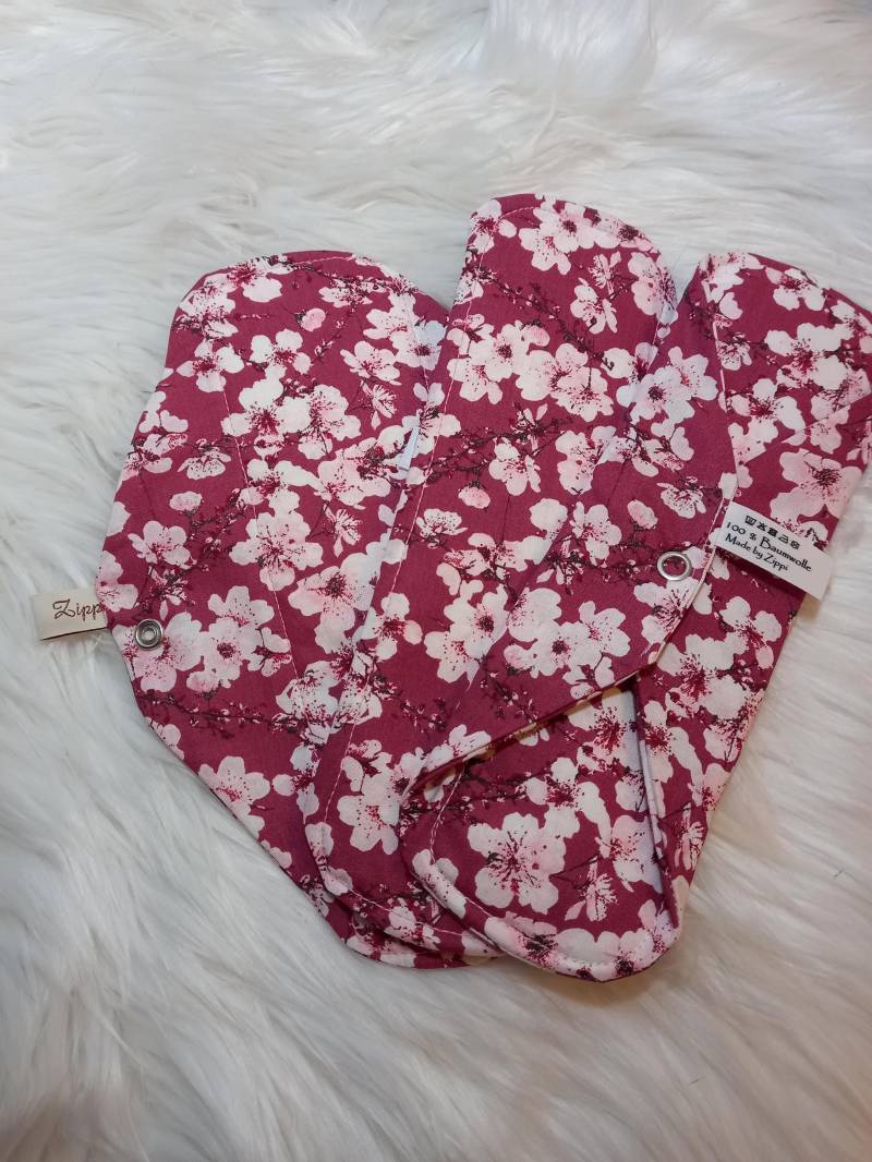 Binden Im 3Er Set Mit Oder Ohne Pu Schicht Kirschblüten Rosa Zero Waste von Etsy - ZippisNaehatelier