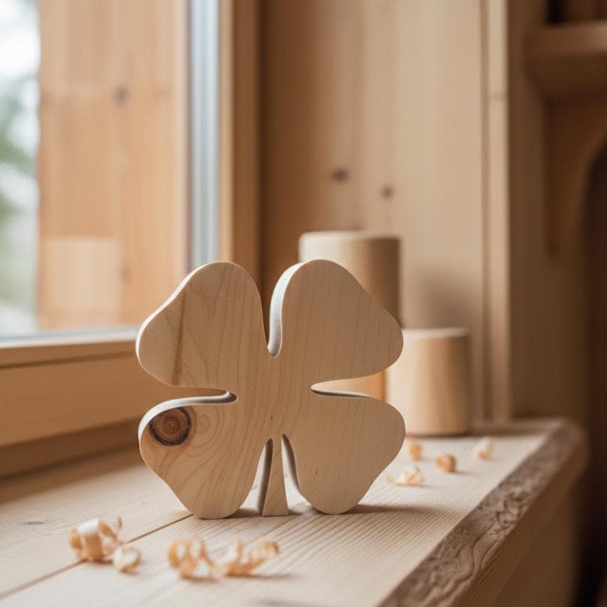 Duftendes Kleeblatt Aus Zirbe Mit Stiel - Natürliche Holzdeko Set 5Ml Bio Zirbenöl Möglich Gefertigt Im Allgäu von Etsy - Zirbenvielfalt