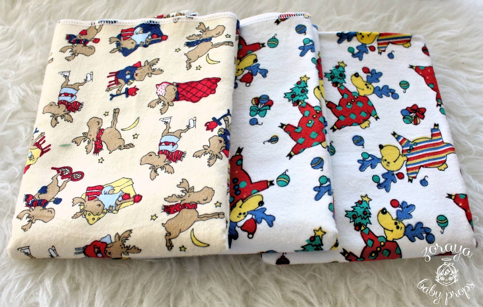 Babydecken, 3Er-Set, Flanelldecken, Neugeborenen Baby Mädchen Jungen Geschenk, Babyparty, Urlaub Winter Willkommen Blanket Pack von Etsy - ZorayaBabyProps