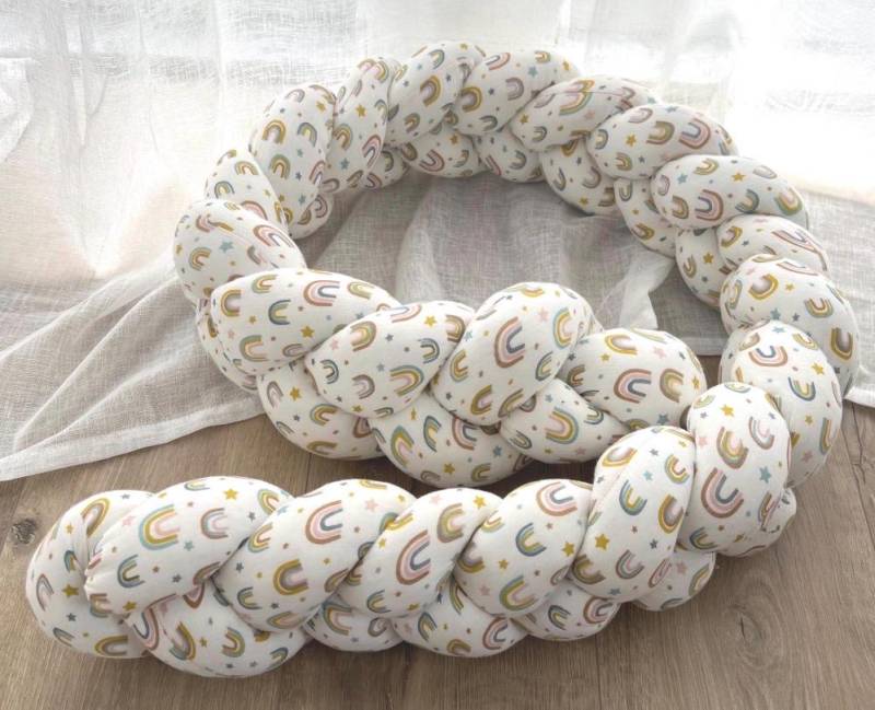 Wickeltisch Umrandung, Geflochtene Schutzrolle, Regenbogen Musselin von Etsy - ZuckersuesseIdeen