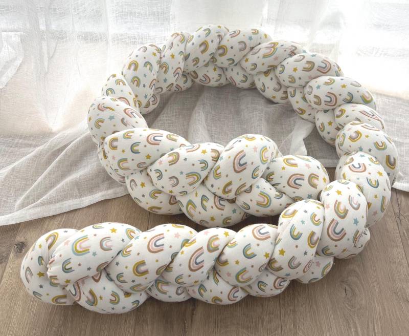 Wickeltisch Umrandung, Geflochtene Schutzrolle, Regenbogen Pastell , Musselin von Etsy - ZuckersuesseIdeen
