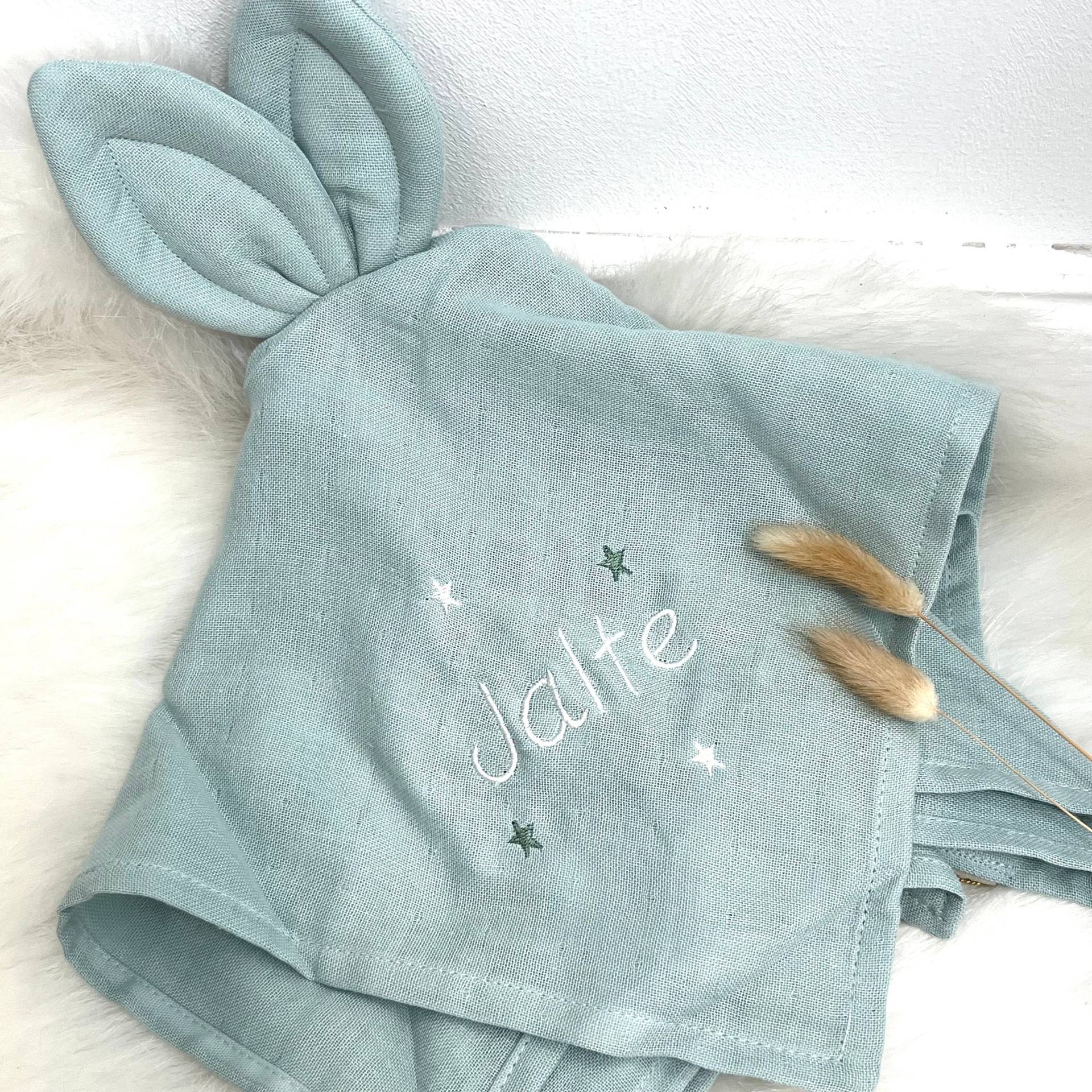 Bio Mulltuch/ Hasen-Schnullertuch Personalisiert Mit Namen Bio Mulltuch/ Hasen-Schnullertuch Personalisiert Mit Namen von Etsy - ZwergenWunschland