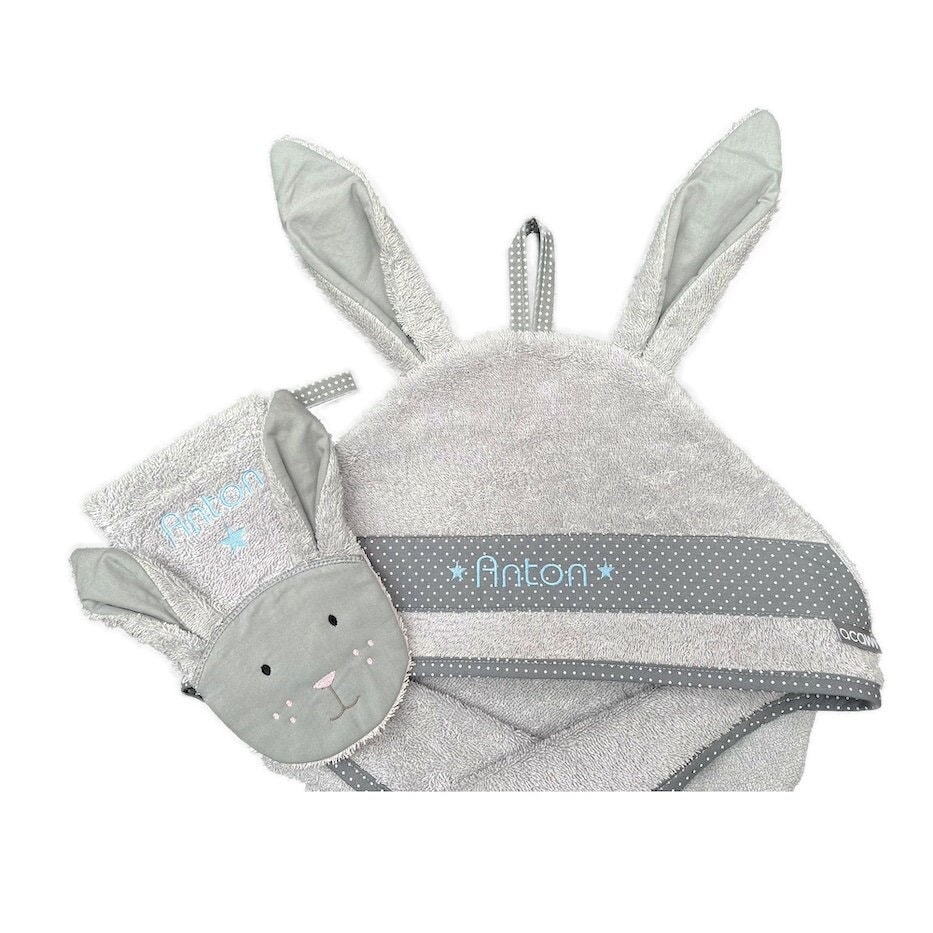 Badeset "Hase Anton" - Mit Ohren, Personalisierbar Stickerei Badeset "Hase Anton" - Mit Ohren, Personalisierbar Stickerei von Etsy - acawi
