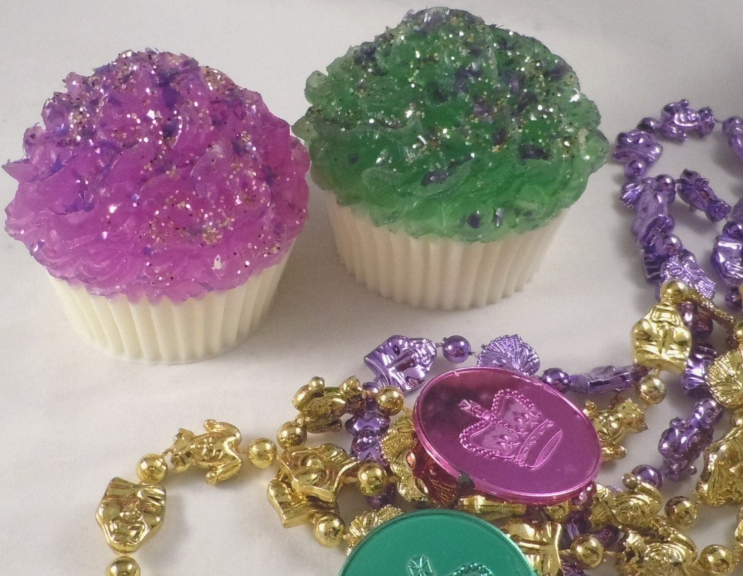 Mardi Gras Veganes Cupcake Seifen Set - Seife von Etsy - ajsweetsoap
