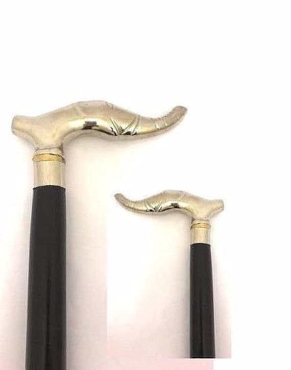 Silber Designer Messing Kopf Griff Gehstock Antik Style Holz Cane von Etsy - ancestorantiques