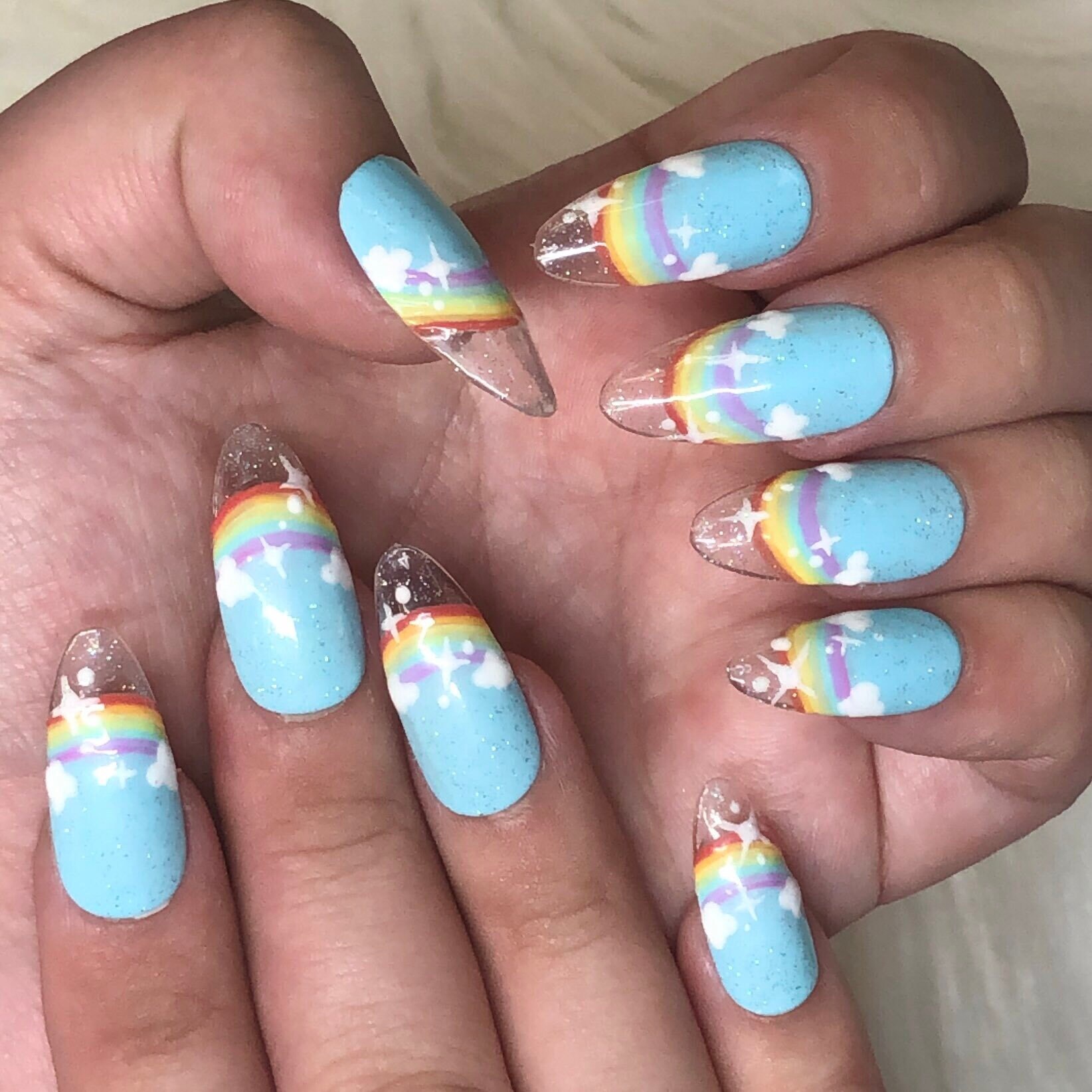 Almond Kawaii Regenbogen Mit Glitzer Drücken Sie Die Nägel Auf - Abschlussball 2025 Almond Kawaii Regenbogen Mit Glitzer Drücken Sie Die Nägel Auf - Abschlussball 2025 von Etsy - anjsnails