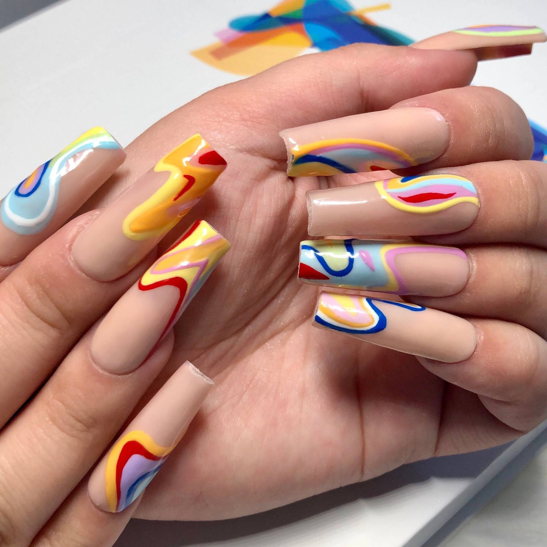 Lange Coffin Rainbow Swirl Bts Karte Der Seele Inspiriert Drücken Sie Auf Die Nägel - Abschlussball-Abschluss 2025 Lange Coffin Rainbow Swirl Bts Karte Der Seele Inspiriert Drücken Sie Auf Die Nägel - Abschlussball-Abschluss 2025 von Etsy - anjsnails