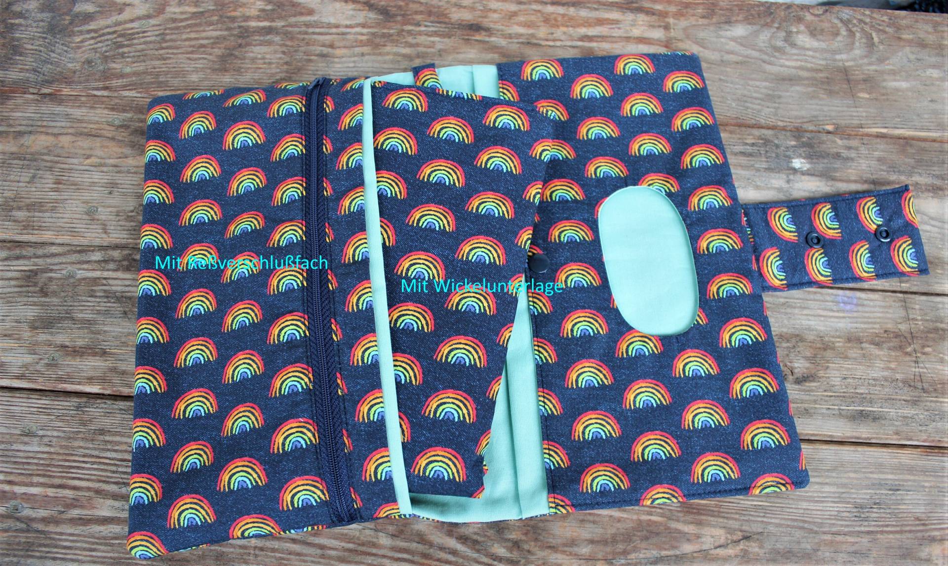 Art.nr.045 Windeltasche, Wickeltasche Xxl, Regenbogen Jeansblau Art.nr.045 Windeltasche, Wickeltasche Xxl, Regenbogen Jeansblau von Etsy - antjos