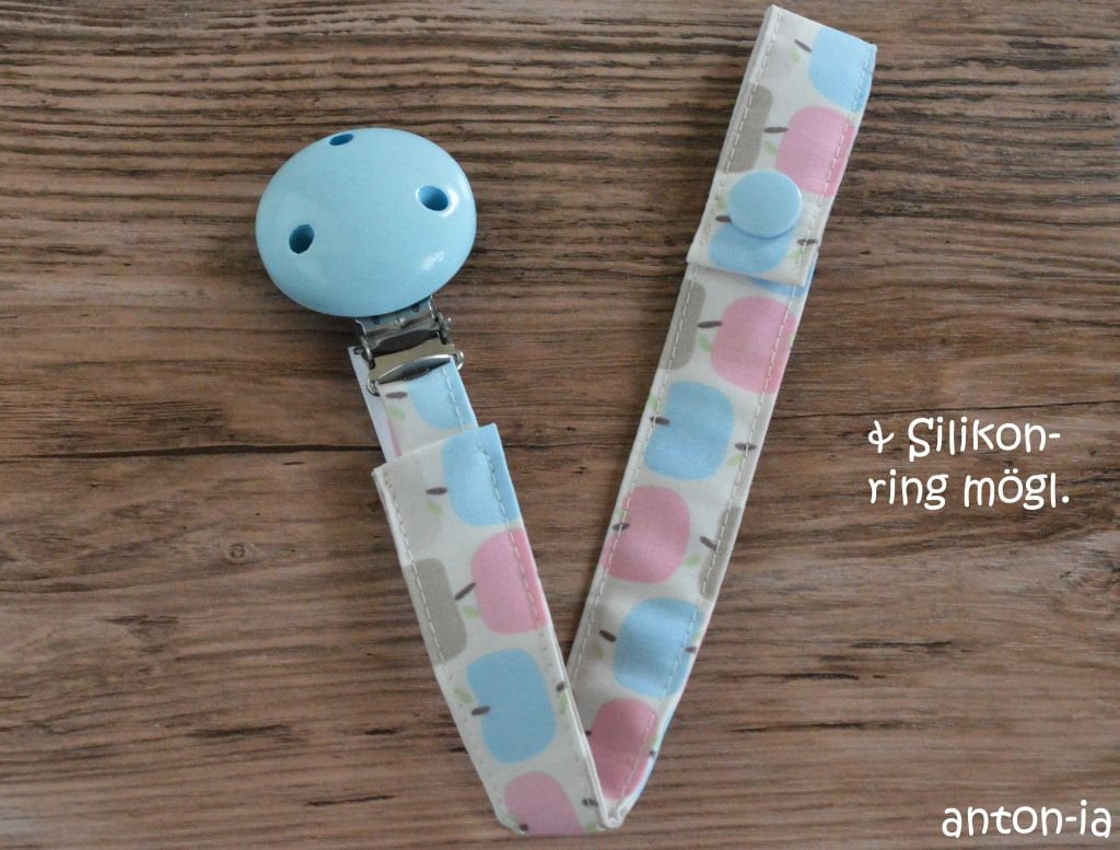 Abverkauf Schnullerband Aus Stoff Äpfel Pastell | Kba, Mit Holzclip Hellblau von Etsy - antoniaMonika