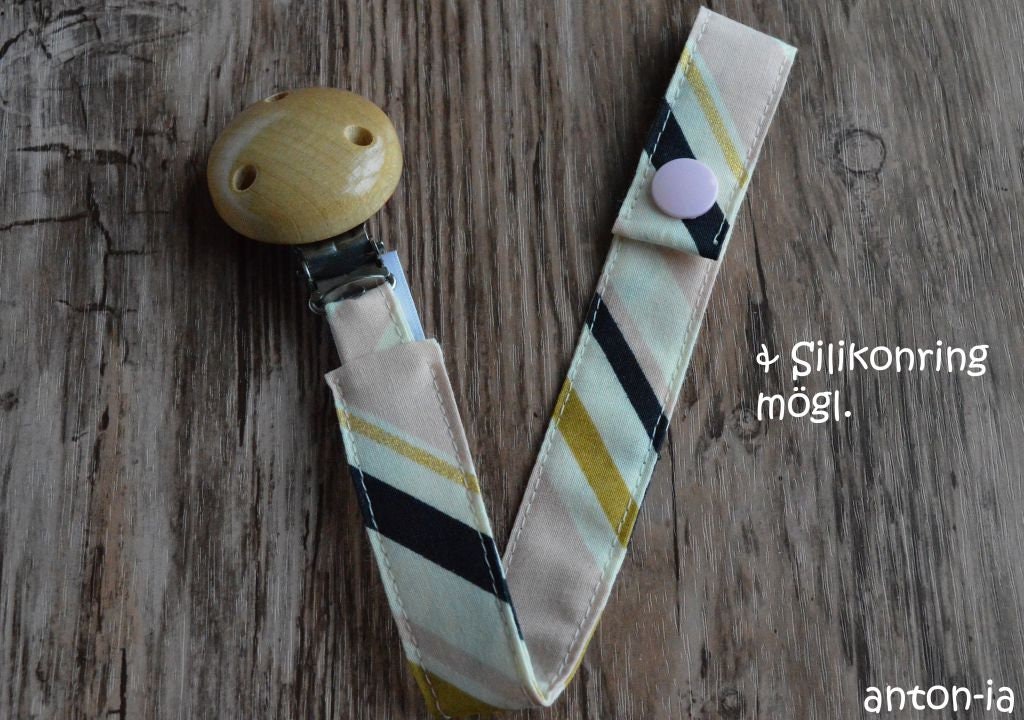 Abverkauf Schnullerband Aus Stoff Streifen | Kba, Mit Holzclip Natur von Etsy - antoniaMonika