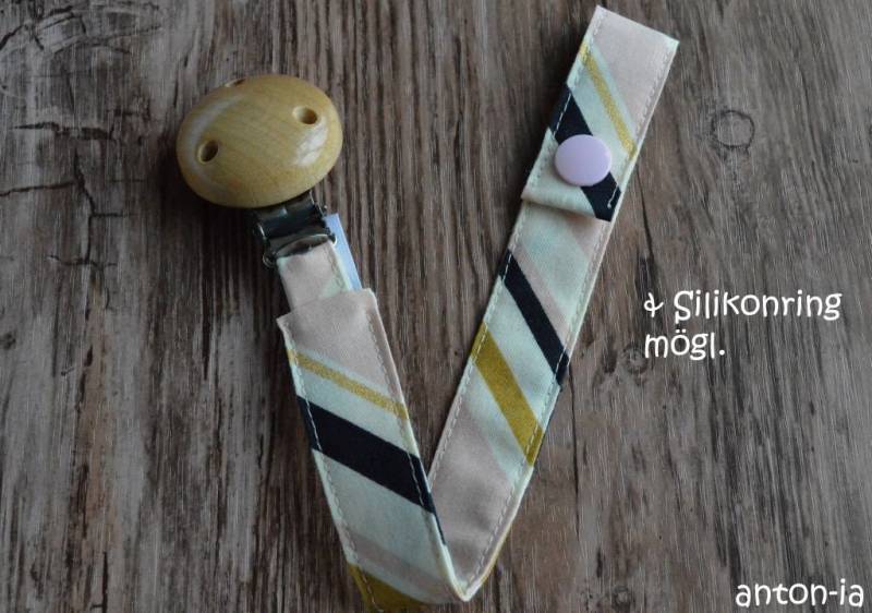 Abverkauf Schnullerband Aus Stoff Streifen | Kba, Mit Holzclip Natur von Etsy - antoniaMonika