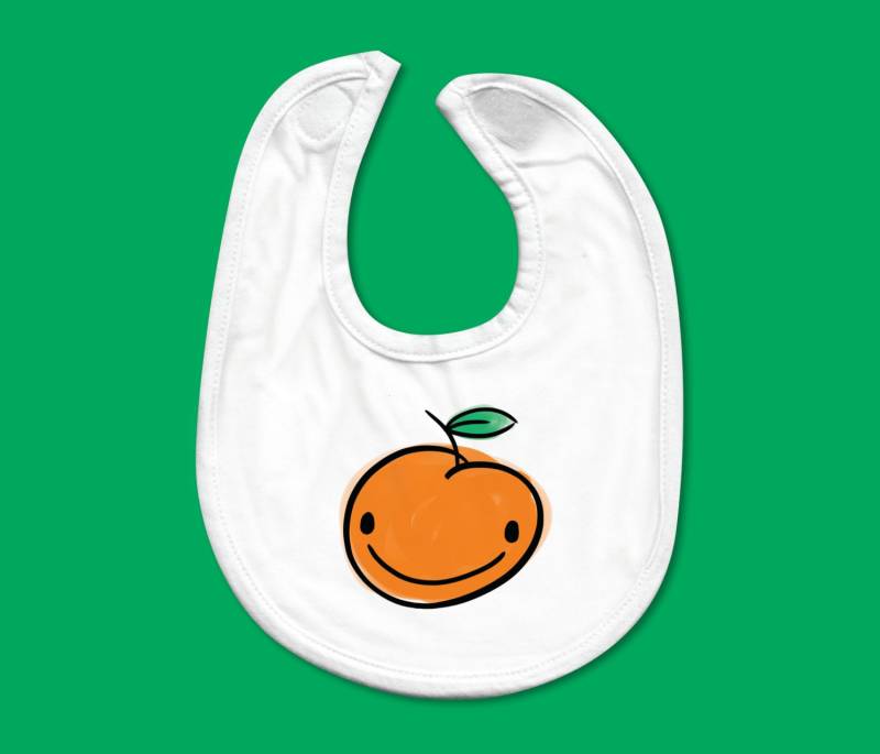 Baby Lätzchen - Cute Graphic Peach von Etsy - applejaxink