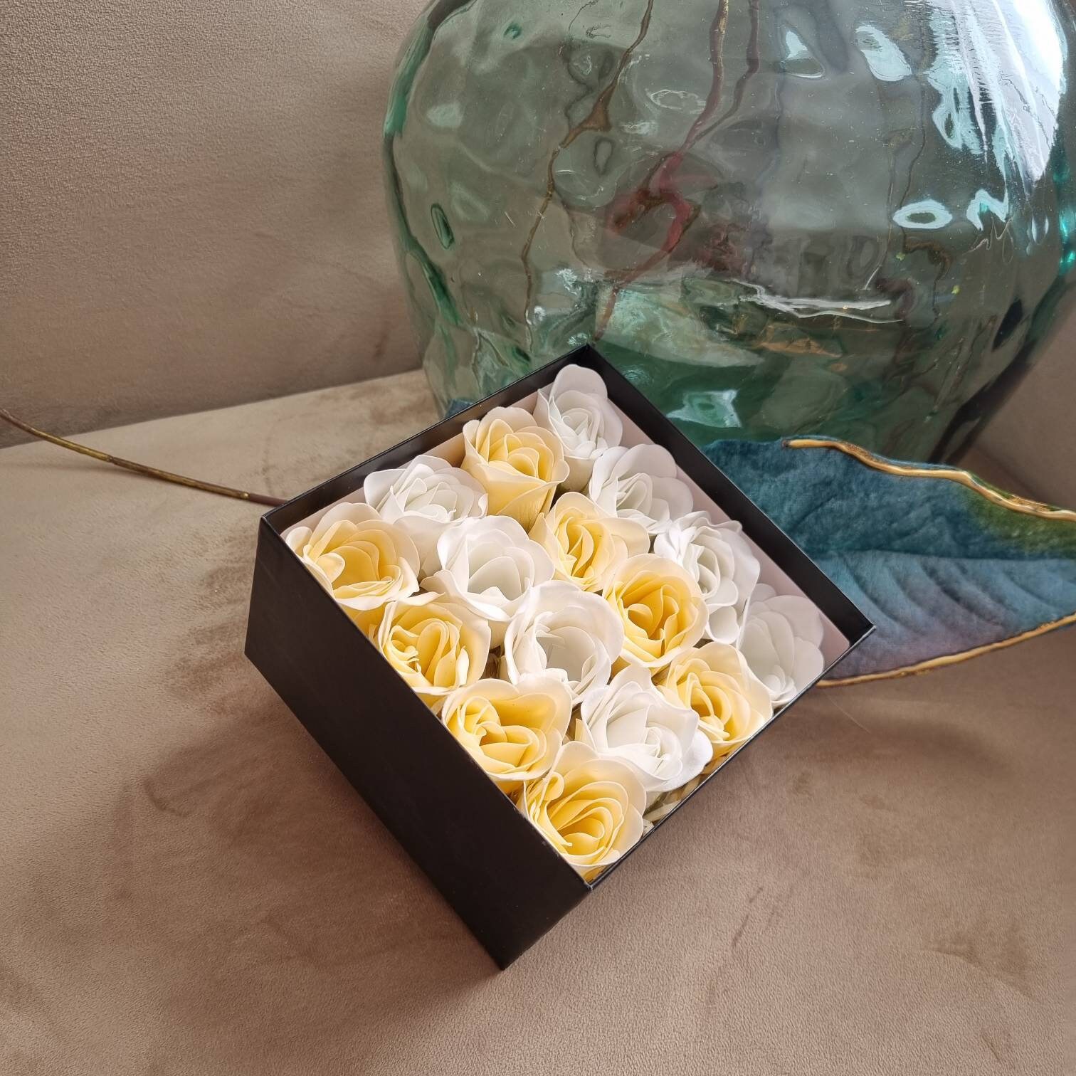 16 Rosa Dekorative Seife Duftende Bad Blume Blumenstrauß Goldene Geschenkbox Für Geburtstag Hochzeit Valentinstag Muttertag von Etsy - atelierdesafia