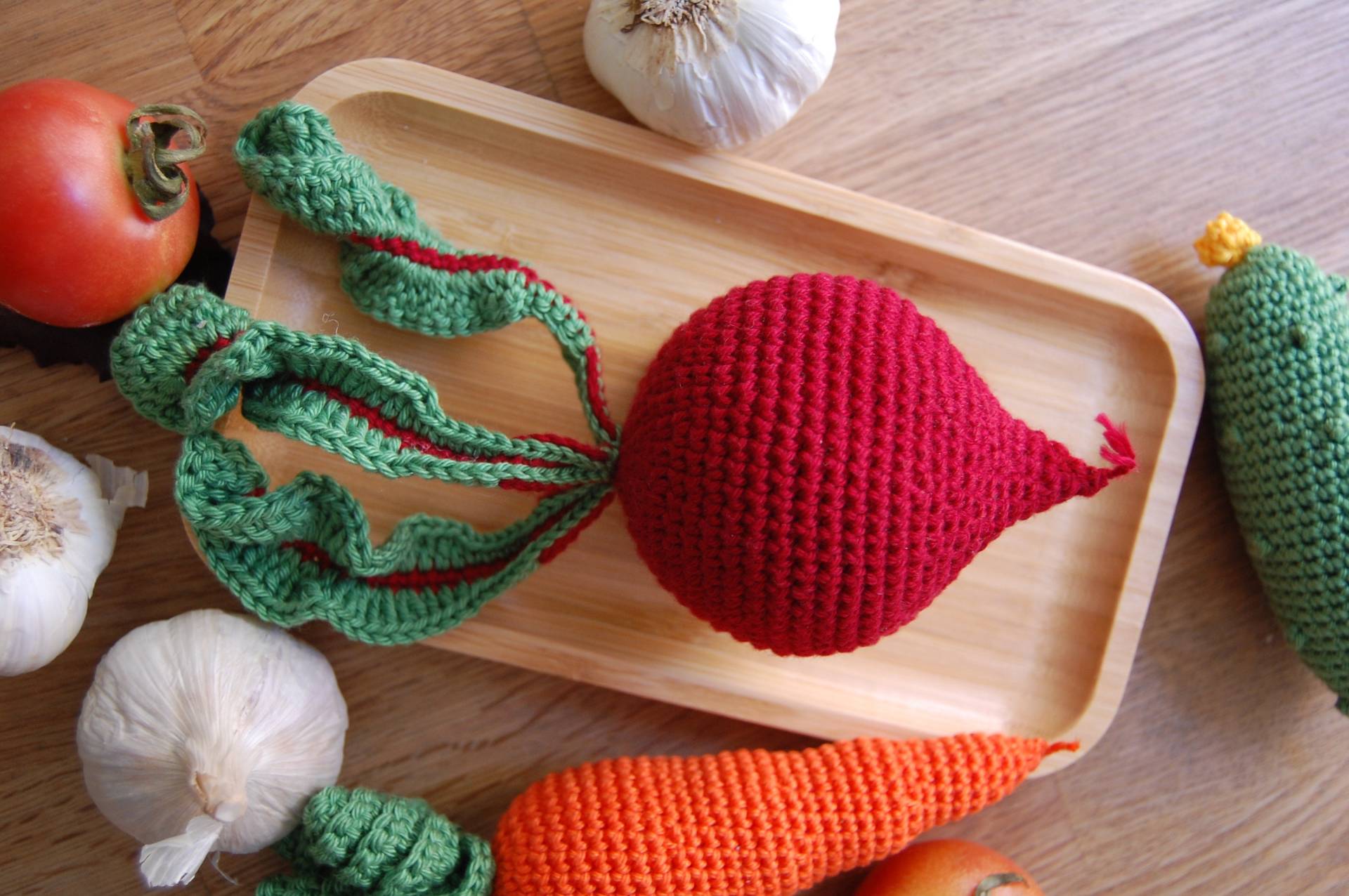 Crochet Beet(1 Stück-Play Pretend Food Gemüse Beißring Zähne Montessori Spielzeug Küche Play von Etsy - austramora