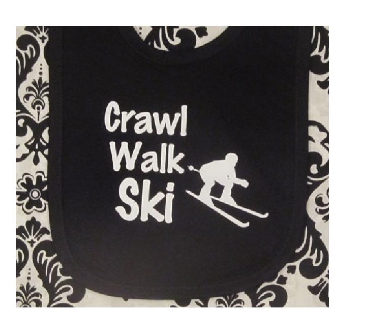 Baby Lätzchen Krabbel Walk Ski, Zukünftiger Skifahrer Geschenk von Etsy - baby1zmaker4u