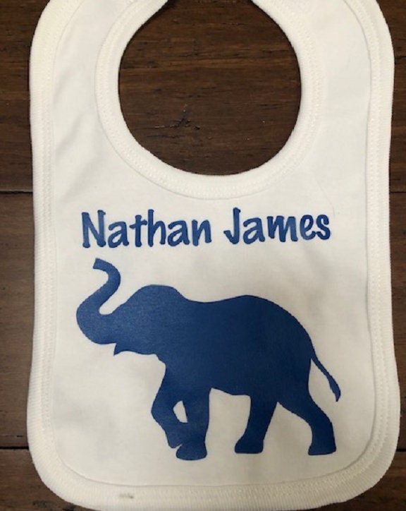Elefant-Gewohnheit Baby-Lätzchen Personalisierte Baumwolle Säuglingskleidung Kleidung von Etsy - baby1zmaker4u