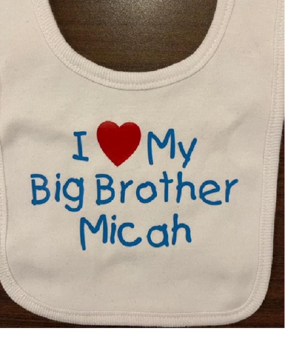 "Personalisiertes "I Love My Big Brother" Baby Lätzchen - Sibling Geschenk." von Etsy - baby1zmaker4u