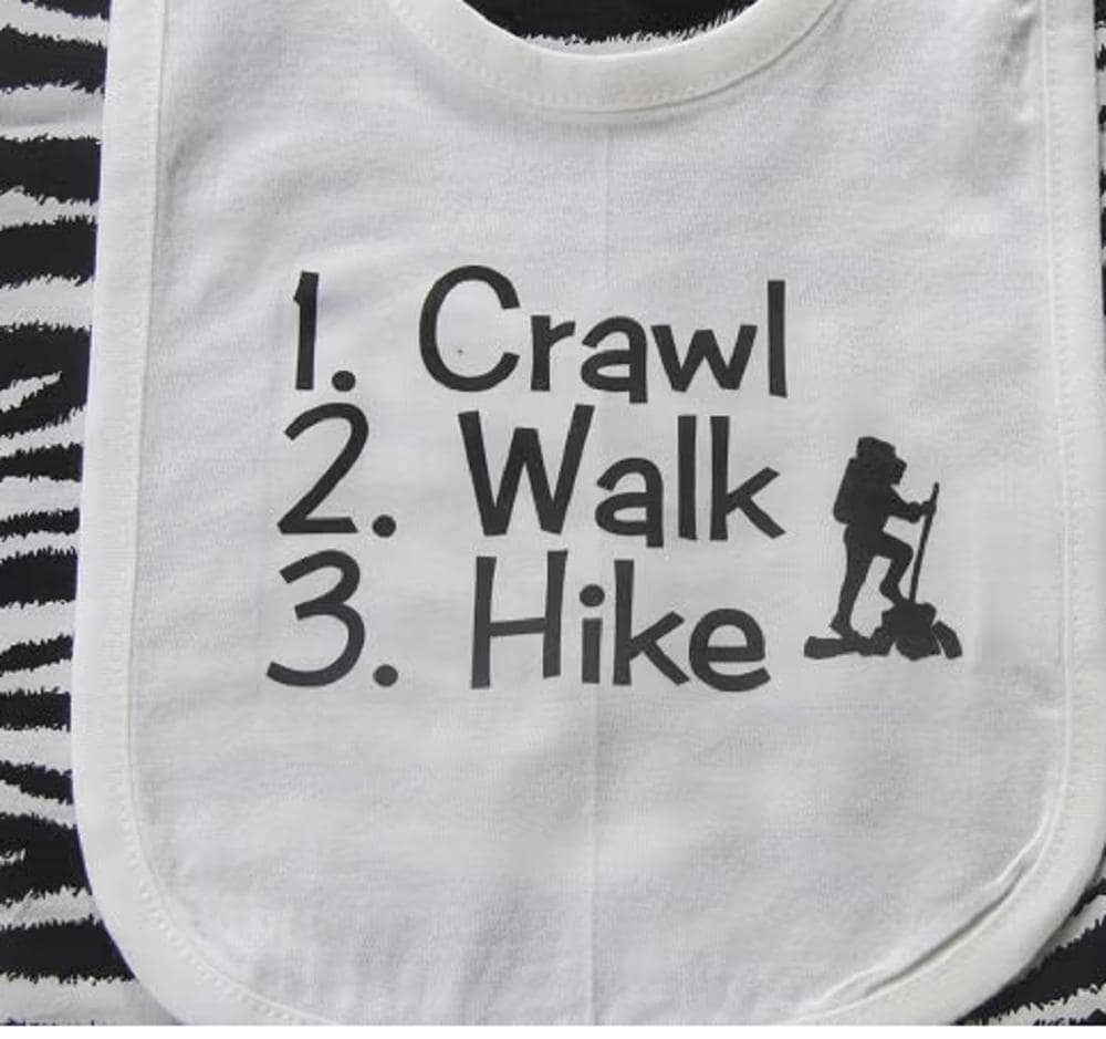 Wandern Baby Lätzchen Krabbeln Gehen Hike Zukunft Hiker Baumwolle Lätzchen Säugling Kleidung von Etsy - baby1zmaker4u