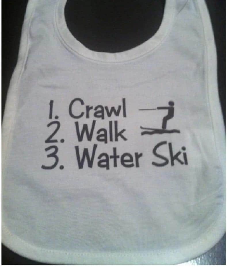 Wasserski-Baby-Lätzchen Krabbelweg-Wasserski-Säuglingsbekleidung Kleidung-Jungen-Mädchen von Etsy - baby1zmaker4u