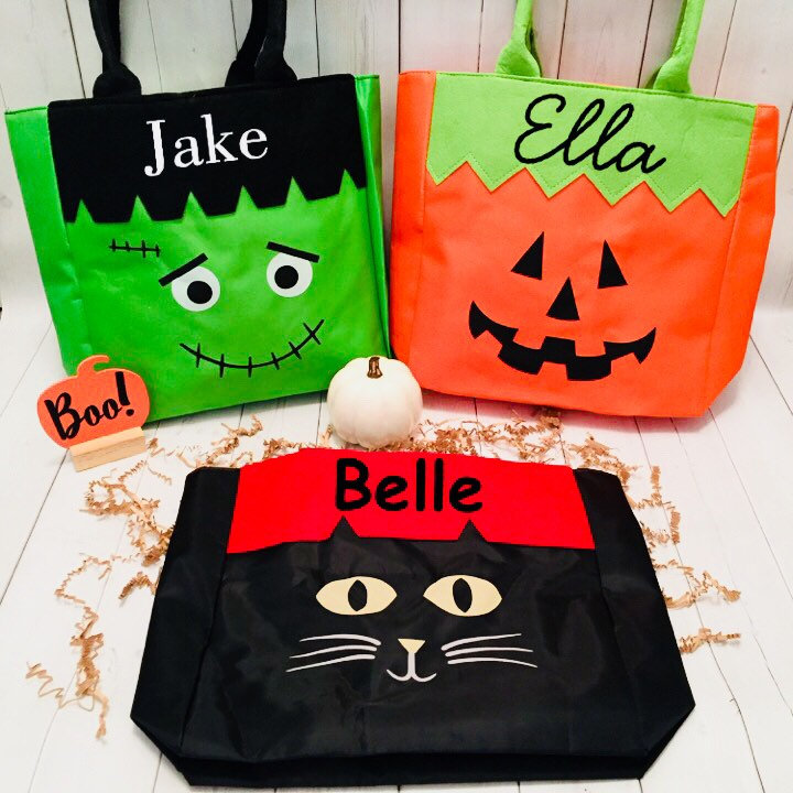 Personalisierte Trick - Oder Leckerlitasche/Eimer. Halloween Körbe/Eimer. Katzen Tasche. Kürbis Kinder Leckerlitasche Personalisierte Trick - Oder Leckerlitasche/Eimer. Halloween Körbe/Eimer. Katzen Tasche. Kürbis Kinder Leckerlitasche von Etsy - babybluesva