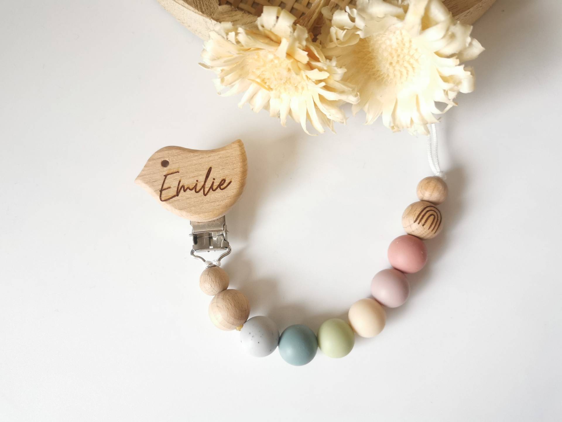 Schnullerkette Mit Namen, Regenbogen, Pastel, Babygeschenk, Personalisiert, Gravur Schnullerkette Mit Namen, Regenbogen, Pastel, Babygeschenk, Personalisiert, Gravur von Etsy - babyshopRICHBEAR