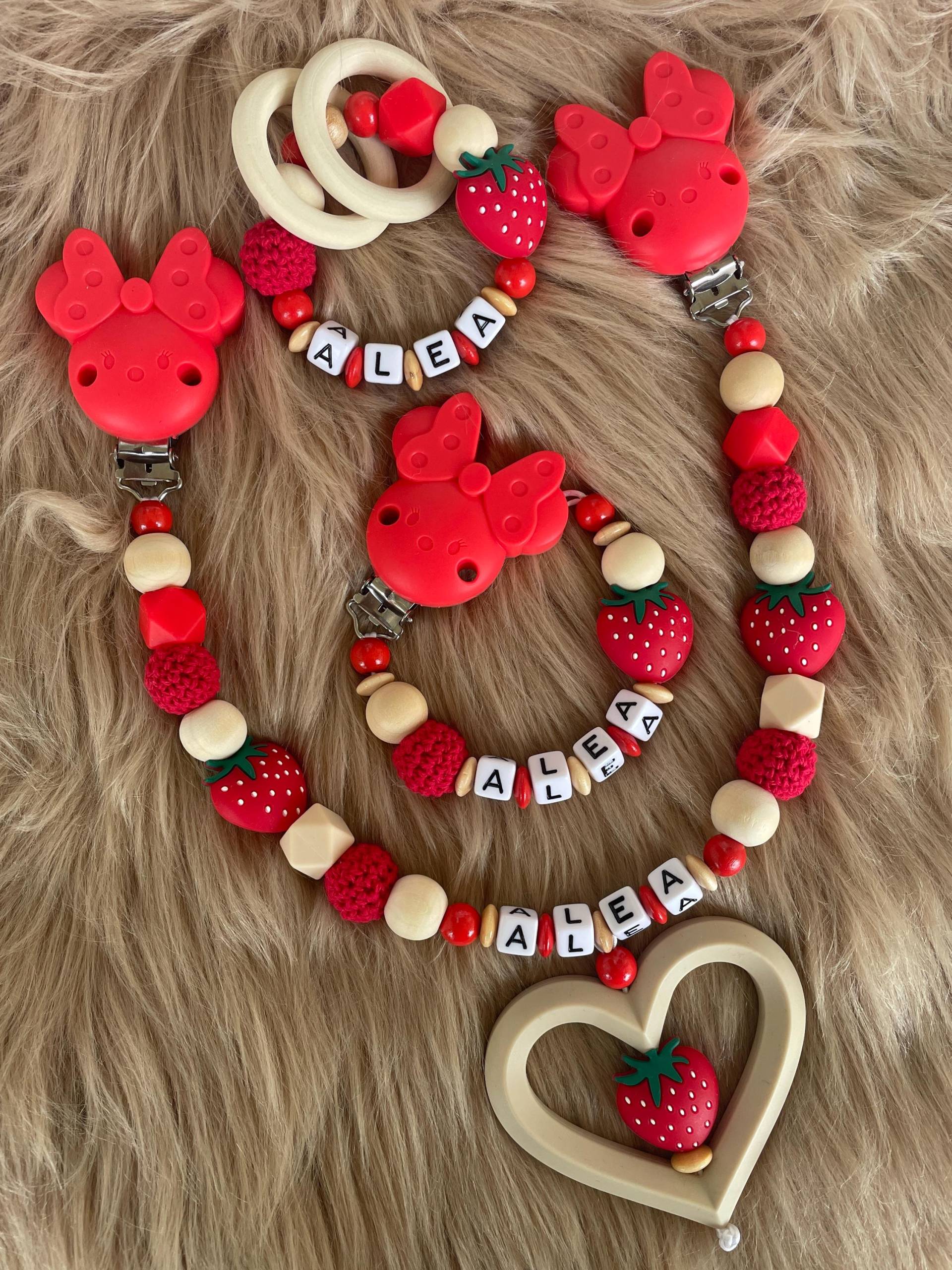 Schnullerkette Erdbeere Kinderwagen Befestigung von Etsy - babyzauberpresent