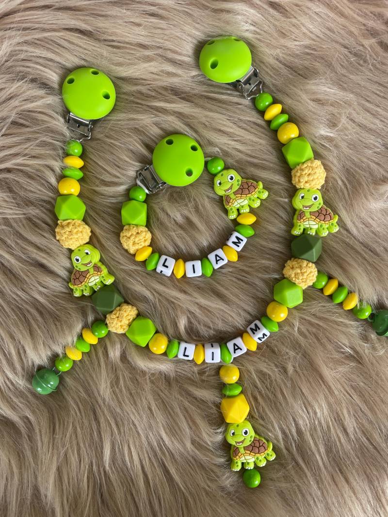 Schnullerkette Kinderwagenkette Befestigung Schnuller Nuckel Nuckelkette Clip Grün Schildkröte Geburt Baby von Etsy - babyzauberpresent