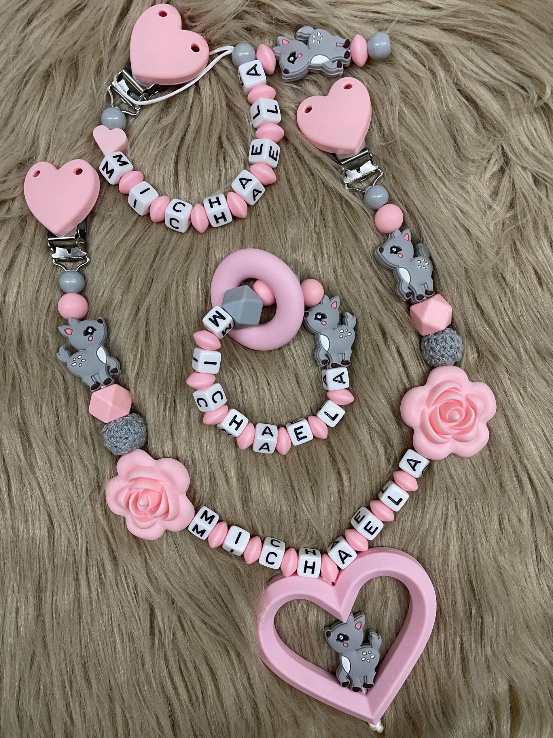 Schnullerkette Kinderwagenkette Befestigung Schnuller Nuckel Nuckelkette Clip Rosa Maus Geburt Baby von Etsy - babyzauberpresent