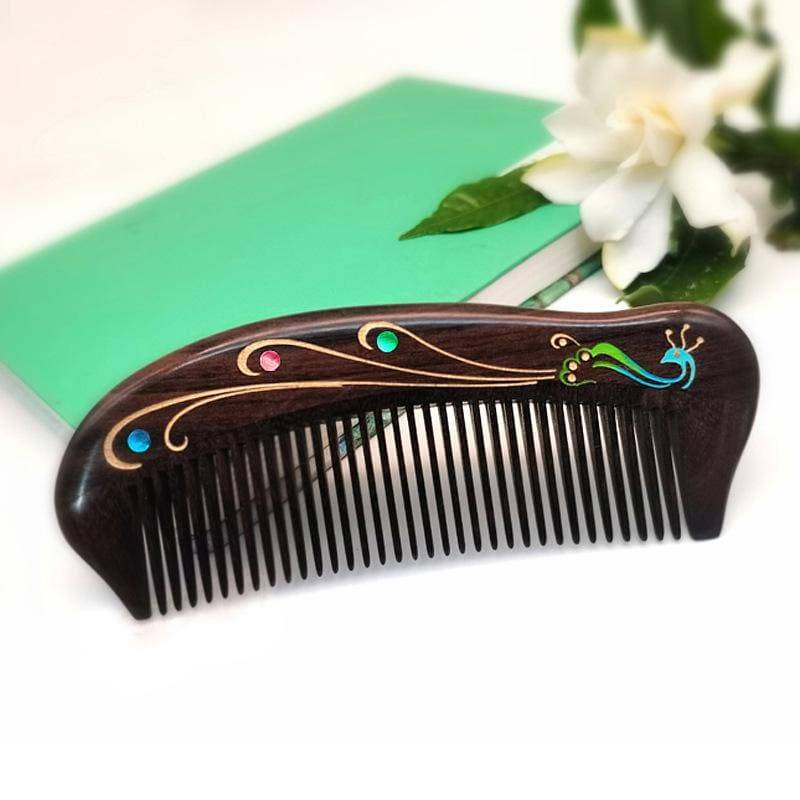 Handcrafted Ebony Wood Comb With Shell Inlay - Exquisite Handmade Gift For Hair Care & Art Lovers von Etsy - bananas2025