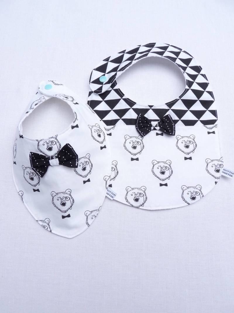 Doppel-Lätzchen Für 0-24 Monate „Schleife" von Etsy - bavoirsetcie