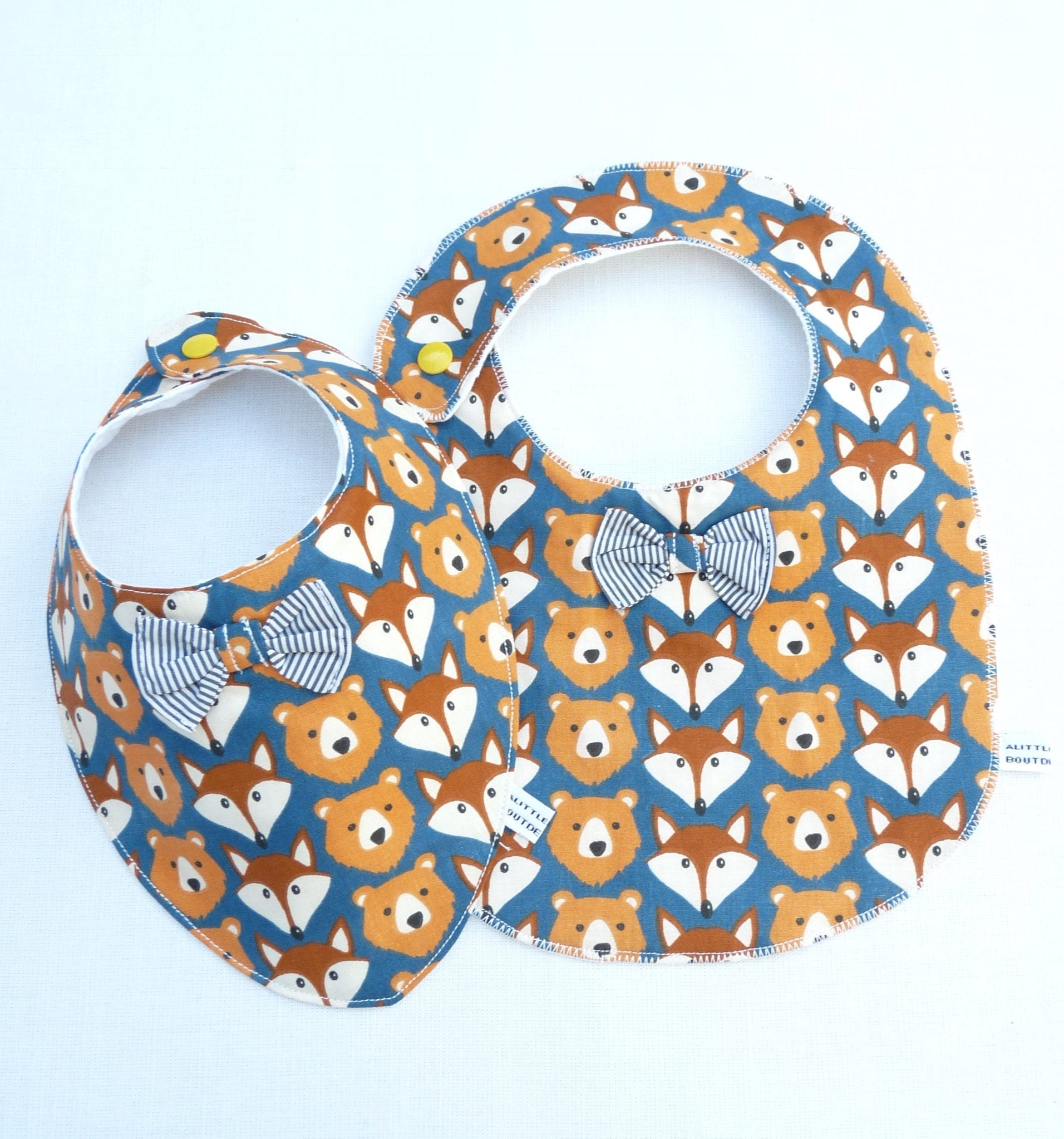 Duo-Lätzchen 0/24 Monate „Wald" Junge von Etsy - bavoirsetcie