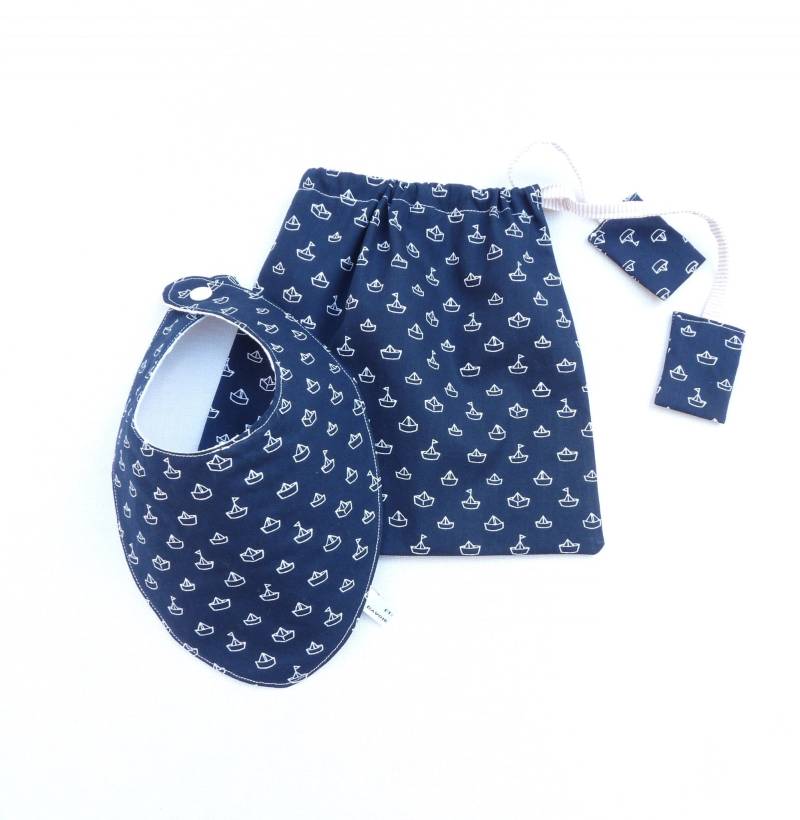 Ensemble 2 Pièces Bavoirs Cadeau Naissance Garçon 0/24 Mois "Poissons" von Etsy - bavoirsetcie