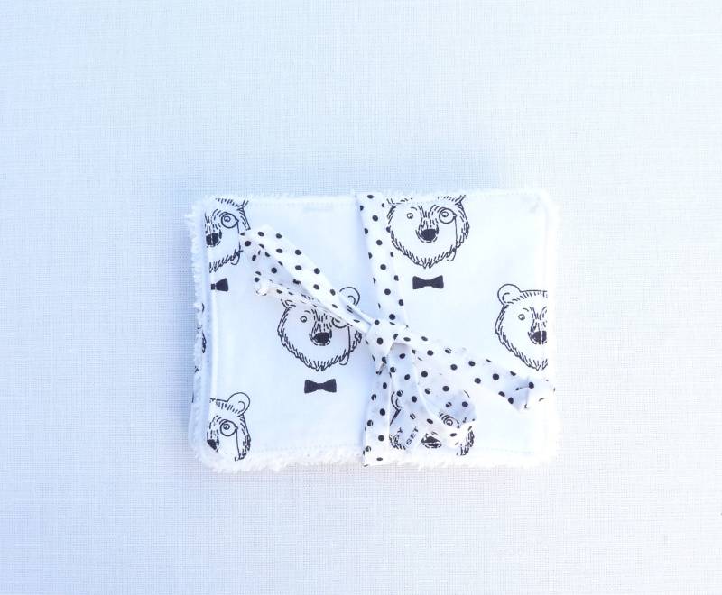 Ensemble De Quatre Lingettes Écologiques Lavables Coton von Etsy - bavoirsetcie