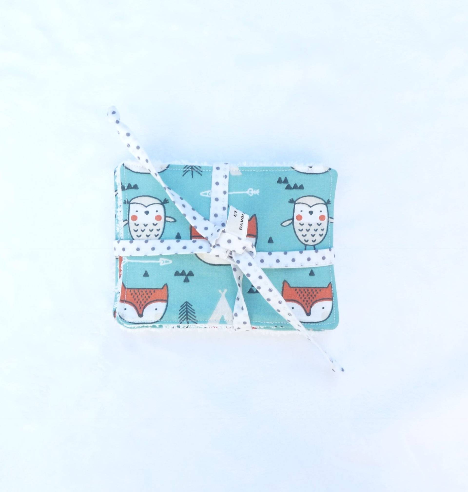 Ensemble De Quatre Lingettes Écologiques Lavables Coton von Etsy - bavoirsetcie