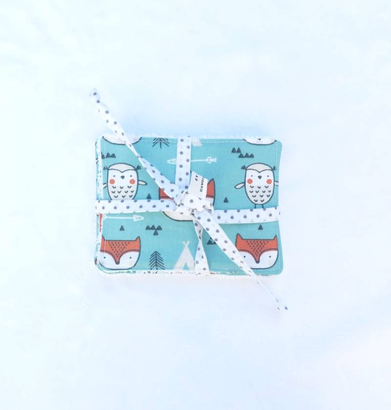 Ensemble De Quatre Lingettes Écologiques Lavables Coton von Etsy - bavoirsetcie