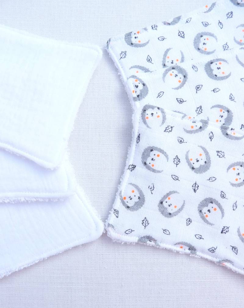 Ensemble De Quatre Lingettes Écologiques Lavables Coton von Etsy - bavoirsetcie