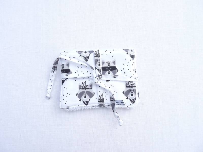 Ensemble De Quatre Lingettes Écologiques Lavables Coton von Etsy - bavoirsetcie