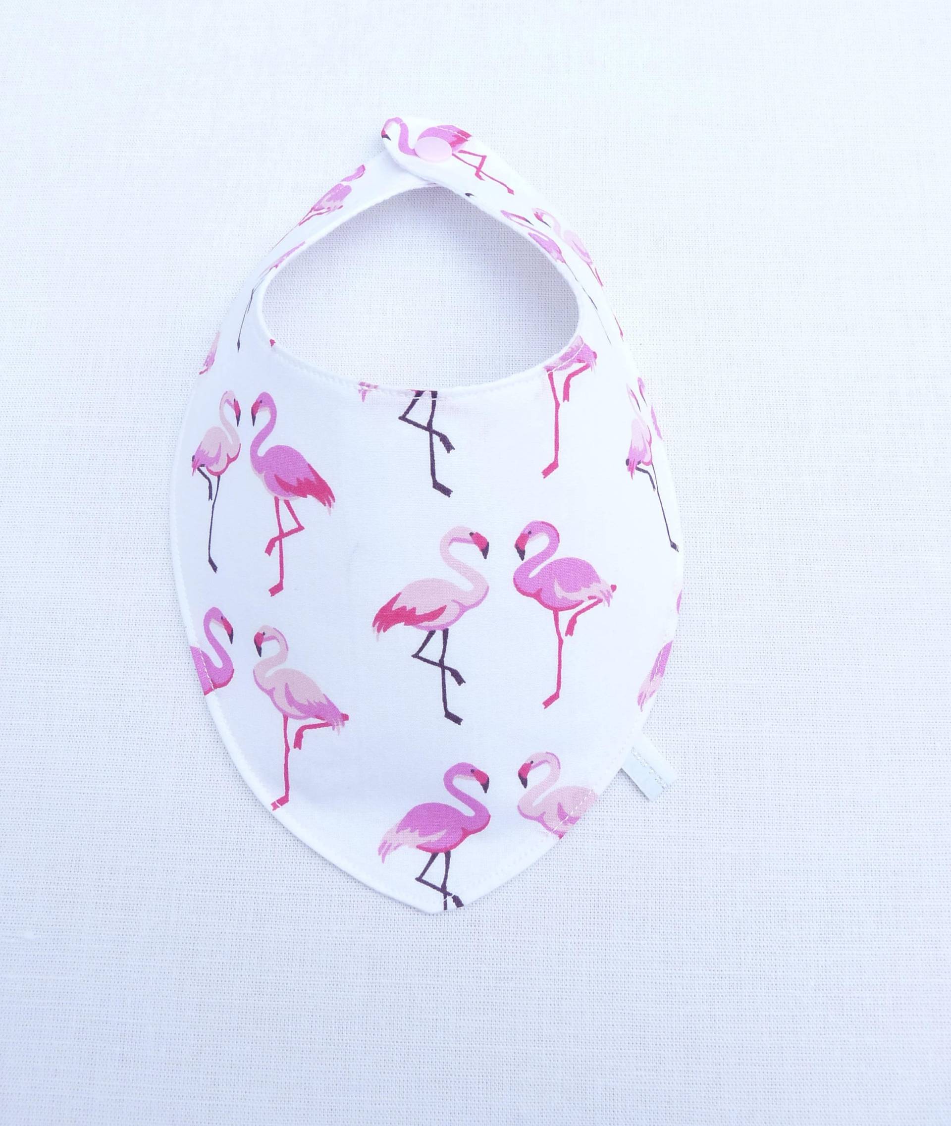 Originales Baby-Lätzchen/Bandana 0-24 Monate "Rosa Flamingos" von Etsy - bavoirsetcie