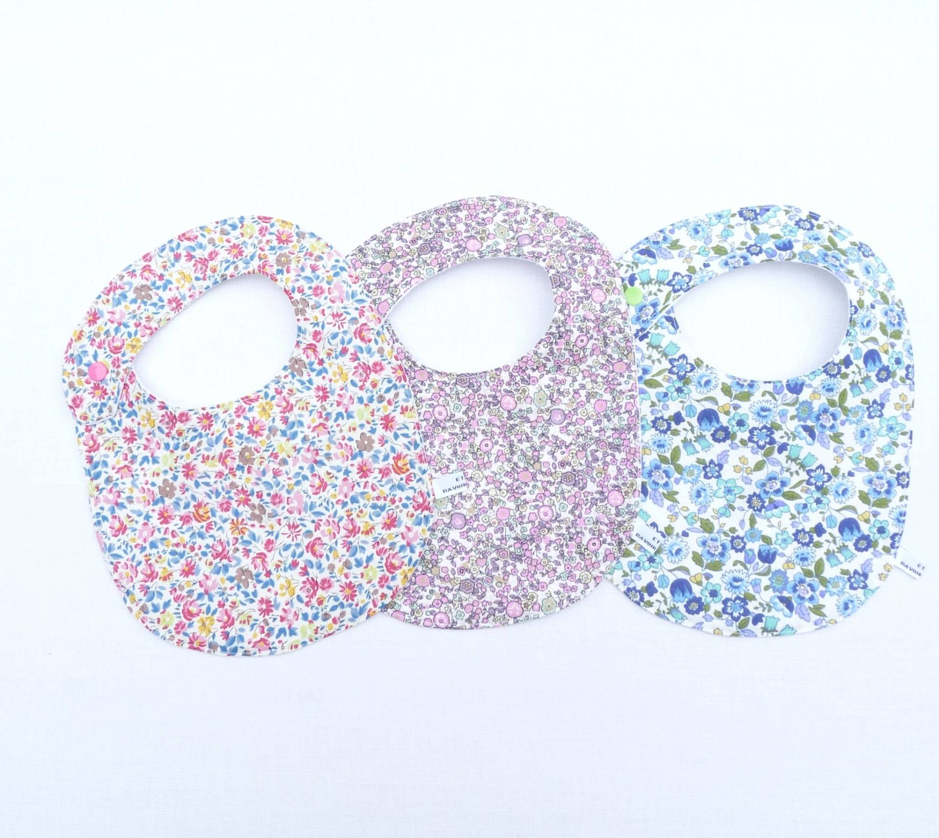 Set Mit Drei Lätzchen Für Baby-Mädchen, Trio Liberty Geburtslätzchen von Etsy - bavoirsetcie